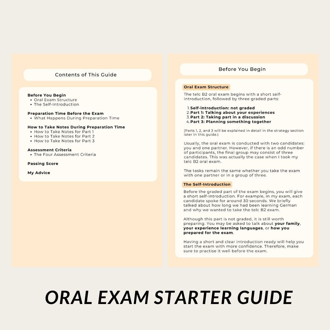 telc B2 German Exam: Oral Exam Starter Guide